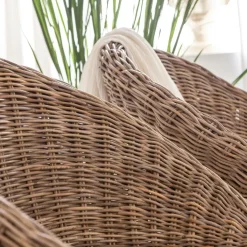 Made in Meubles Chaise en rotin et métal Amael (lot de 2)