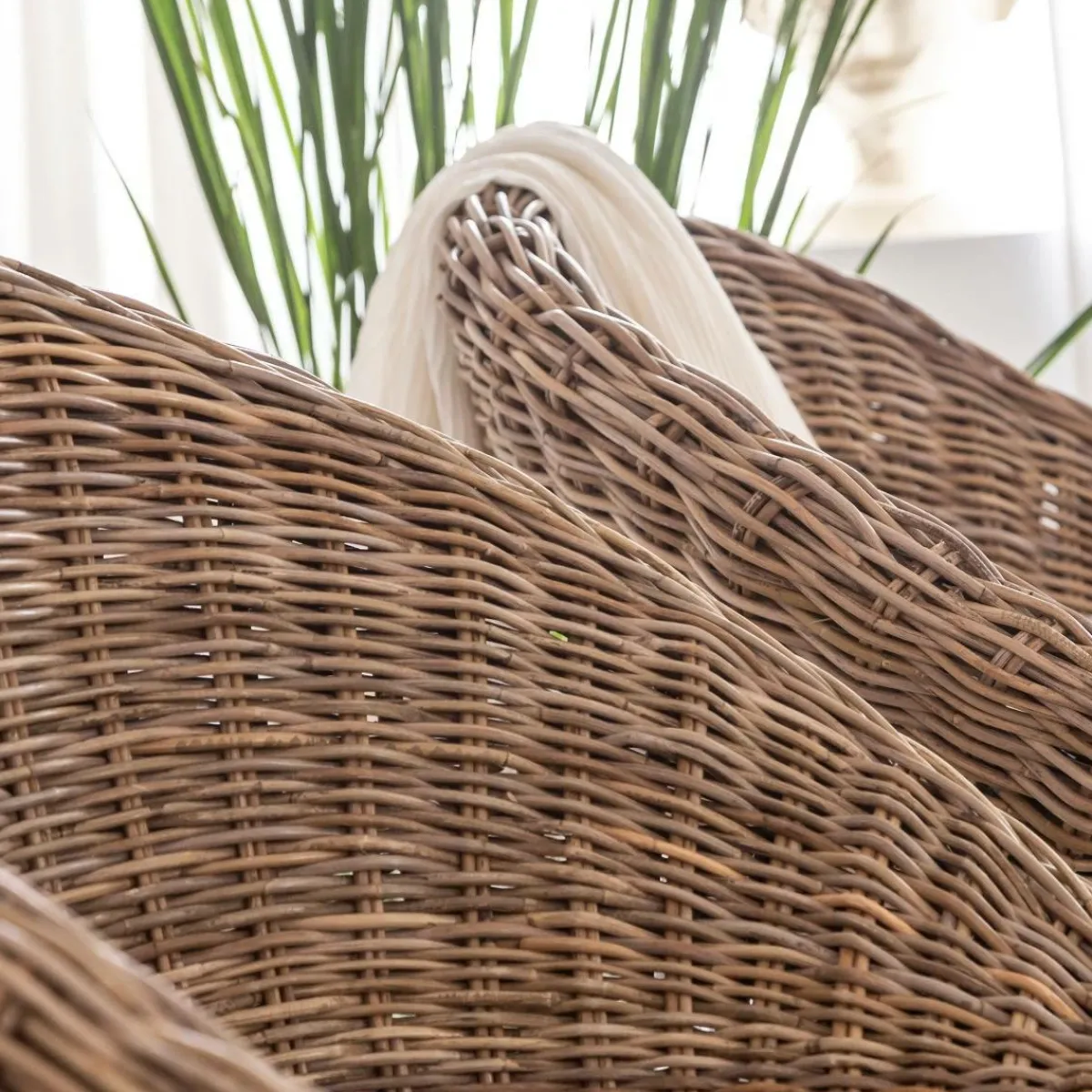 Made in Meubles Chaise en rotin et métal Amael (lot de 2)