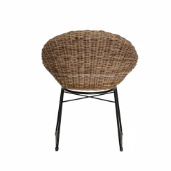 Made in Meubles Chaise en rotin et métal Amael (lot de 2)
