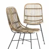 Made in Meubles Chaise en rotin et métal Rattan (lot de 2)