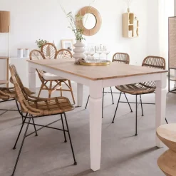 Made in Meubles Chaise en rotin et métal Rattan (lot de 2)