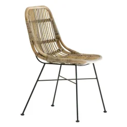 Made in Meubles Chaise en rotin et métal Rattan (lot de 2)