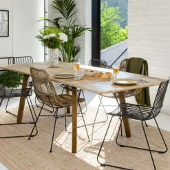 Made in Meubles Chaise en rotin et métal Rattan (lot de 2)
