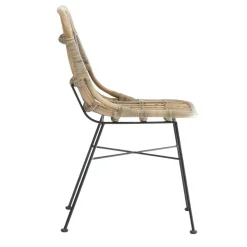 Made in Meubles Chaise en rotin et métal Rattan (lot de 2)