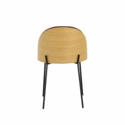 Made in Meubles Chaise en tissu acajou et bois clair Nyssa (lot de 2)