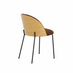 Made in Meubles Chaise en tissu acajou et bois clair Nyssa (lot de 2)