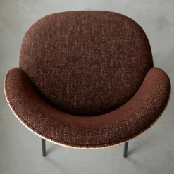 Made in Meubles Chaise en tissu acajou et bois clair Nyssa (lot de 2)