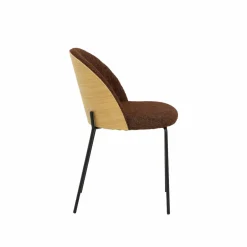 Made in Meubles Chaise en tissu acajou et bois clair Nyssa (lot de 2)