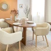 Made in Meubles Chaise en tissu beige Solène (lot de 2)