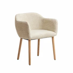 Made in Meubles Chaise en tissu beige Solène (lot de 2)