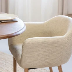 Made in Meubles Chaise en tissu beige Solène (lot de 2)