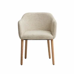 Made in Meubles Chaise en tissu beige Solène (lot de 2)