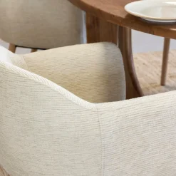 Made in Meubles Chaise en tissu beige Solène (lot de 2)