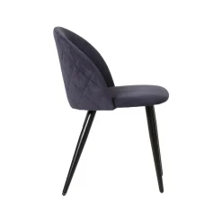 Made in Meubles Chaise en tissu bleu marine et métal Jasmine (lot de 2)
