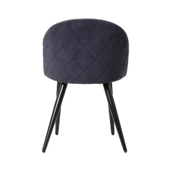Made in Meubles Chaise en tissu bleu marine et métal Jasmine (lot de 2)