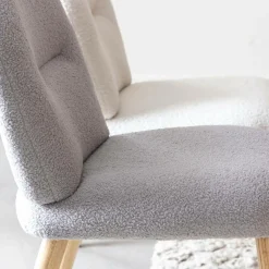 Made in Meubles Chaise en tissu bouclette grise Ayse (lot de 2)
