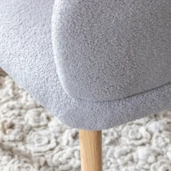 Made in Meubles Chaise en tissu bouclette grise Ayse (lot de 2)