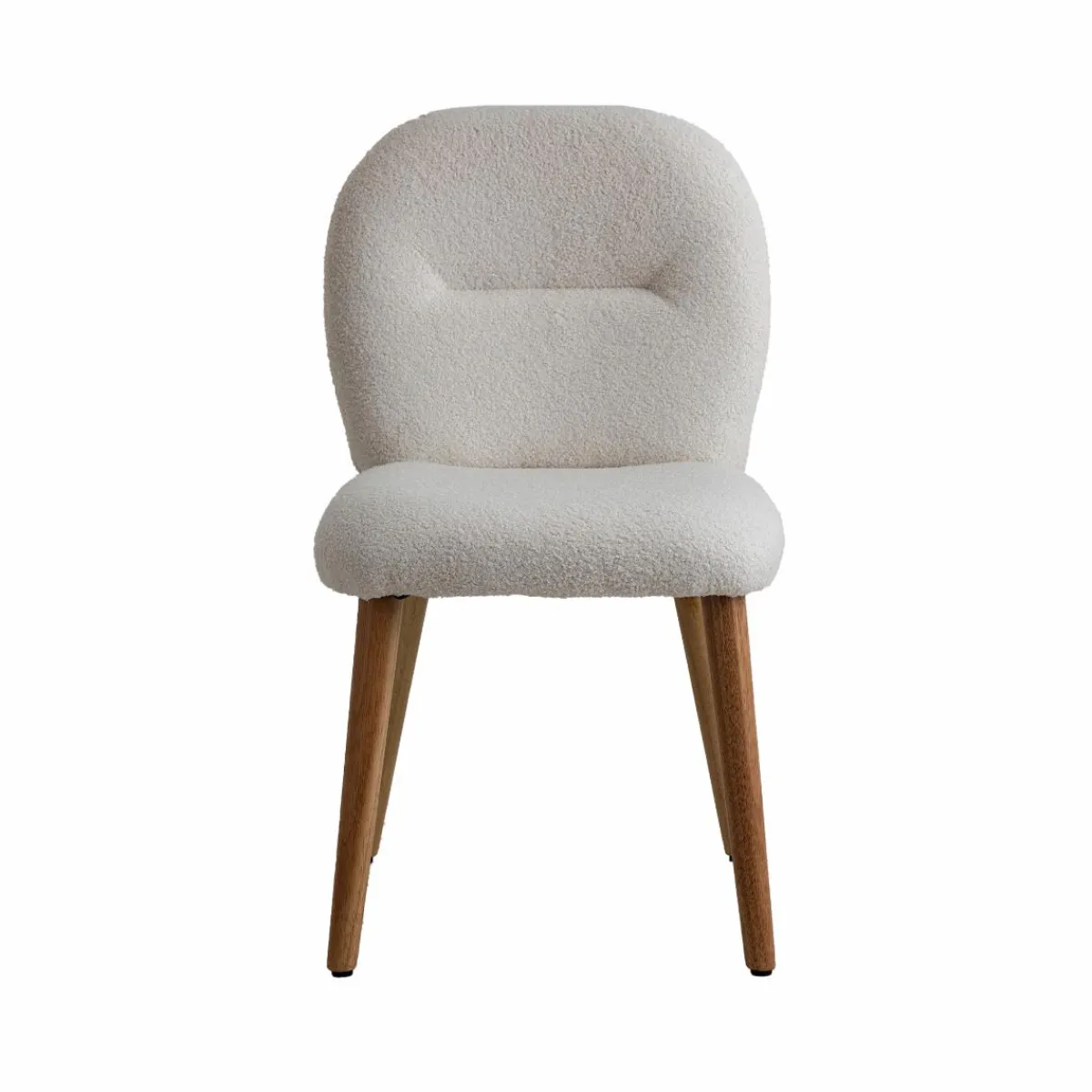 Made in Meubles Chaise en tissu bouclette blanche Ayse (lot de 2)