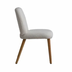 Made in Meubles Chaise en tissu bouclette blanche Ayse (lot de 2)