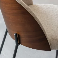 Made in Meubles Chaise en tissu écru et métal Nyssa (lot de 2)