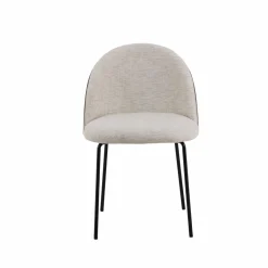 Made in Meubles Chaise en tissu écru et métal Nyssa (lot de 2)