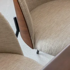 Made in Meubles Chaise en tissu écru et métal Nyssa (lot de 2)