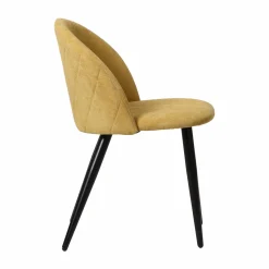 Made in Meubles Chaise en tissu jaune moutarde et métal Jasmine (lot de 2)