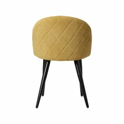 Made in Meubles Chaise en tissu jaune moutarde et métal Jasmine (lot de 2)