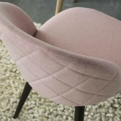 Made in Meubles Chaise en tissu rose pâle et métal Jasmine (lot de 2)