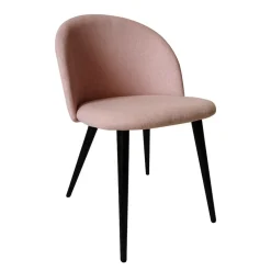 Made in Meubles Chaise en tissu rose pâle et métal Jasmine (lot de 2)