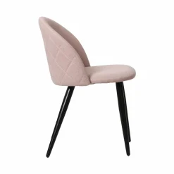 Made in Meubles Chaise en tissu rose pâle et métal Jasmine (lot de 2)