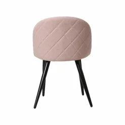 Made in Meubles Chaise en tissu rose pâle et métal Jasmine (lot de 2)