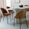 Made in Meubles Chaise en tissu terracotta et bois clair Nyssa (lot de 2)