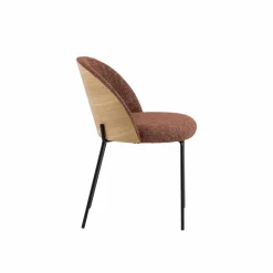 Made in Meubles Chaise en tissu terracotta et bois clair Nyssa (lot de 2)