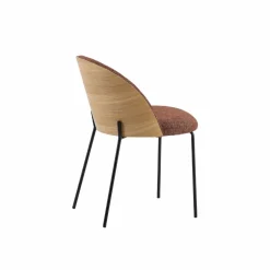 Made in Meubles Chaise en tissu terracotta et bois clair Nyssa (lot de 2)