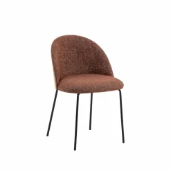 Made in Meubles Chaise en tissu terracotta et bois clair Nyssa (lot de 2)