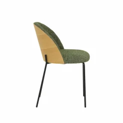 Made in Meubles Chaise en tissu vert et bois clair Nyssa (lot de 2)