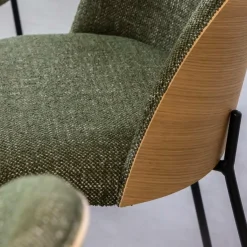 Made in Meubles Chaise en tissu vert et bois clair Nyssa (lot de 2)
