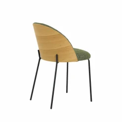 Made in Meubles Chaise en tissu vert et bois clair Nyssa (lot de 2)