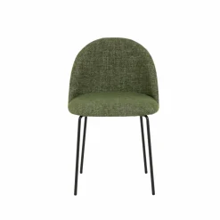 Made in Meubles Chaise en tissu vert et bois clair Nyssa (lot de 2)