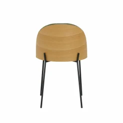 Made in Meubles Chaise en tissu vert et bois clair Nyssa (lot de 2)