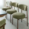 Made in Meubles Chaise en tissu vert et métal effet bois Janis (lot de 2)