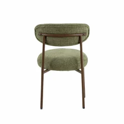 Made in Meubles Chaise en tissu vert et métal effet bois Janis (lot de 2)