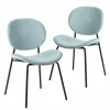 Made in Meubles Chaise en velours bleu turquoise Sohane (lot de 2)