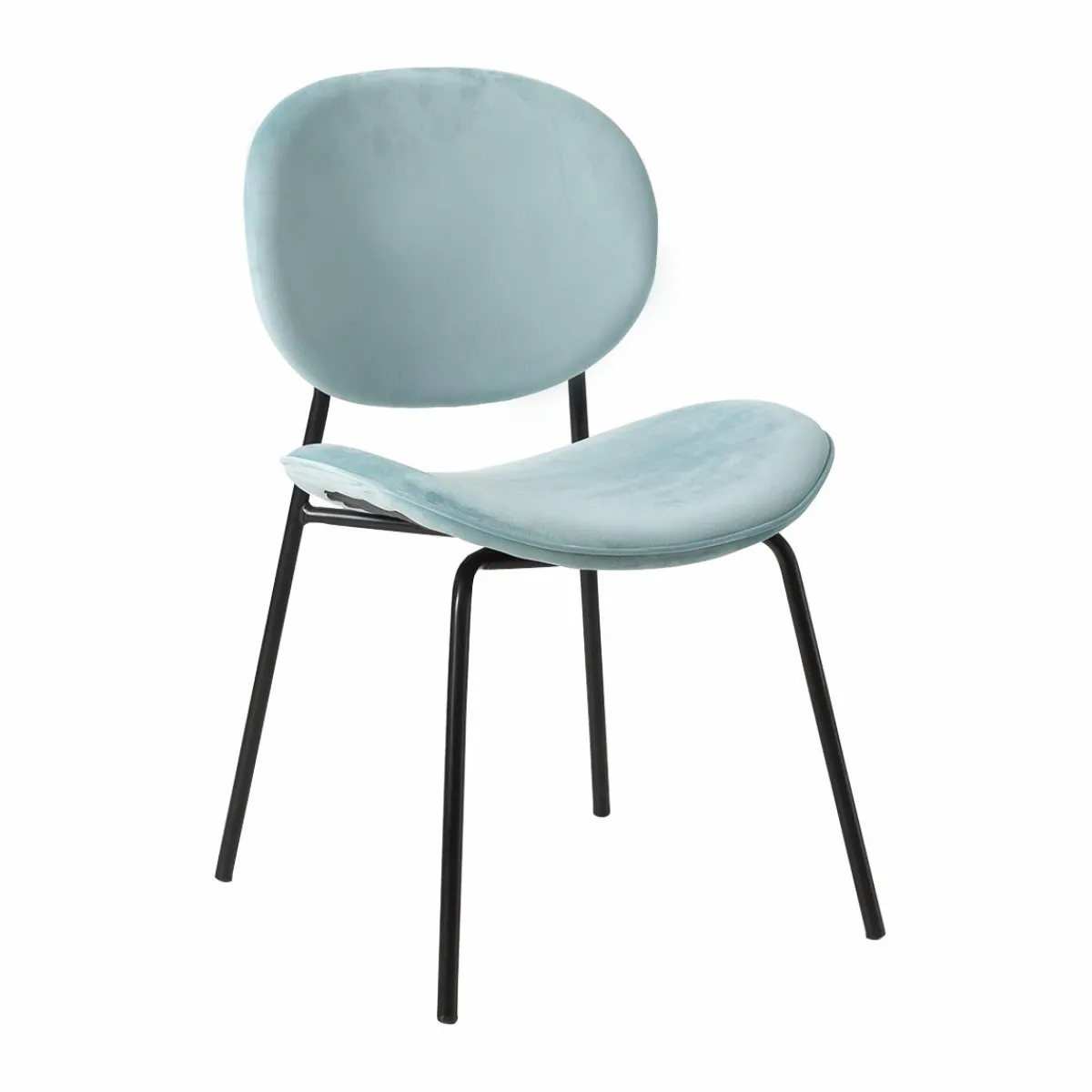 Made in Meubles Chaise en velours bleu turquoise Sohane (lot de 2)