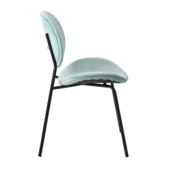 Made in Meubles Chaise en velours bleu turquoise Sohane (lot de 2)