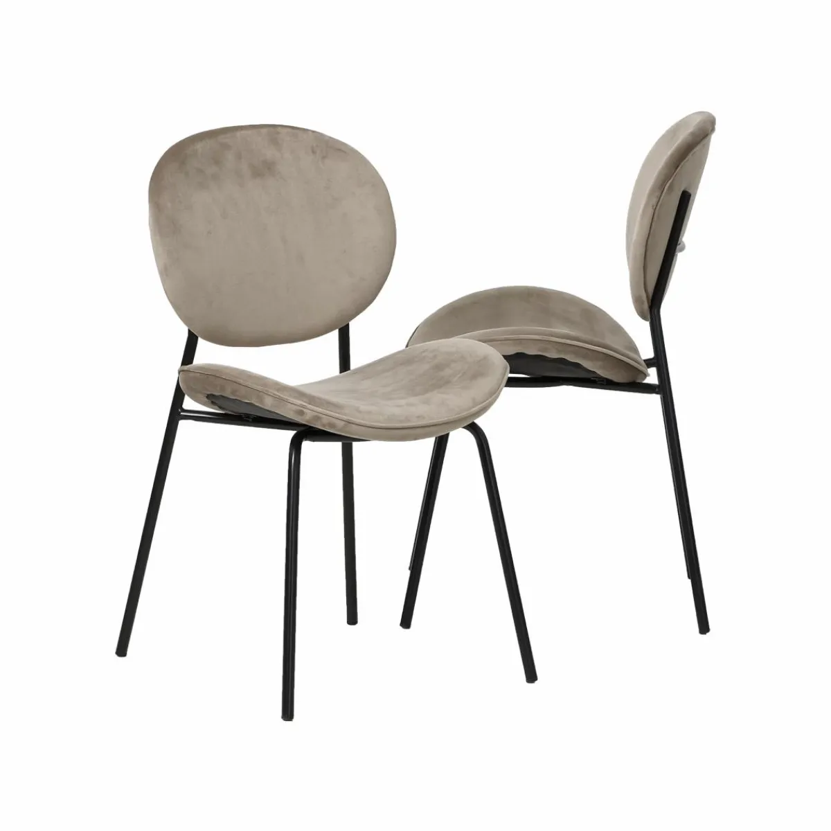 Made in Meubles Chaise en velours marron glacé Sohane (lot de 2)