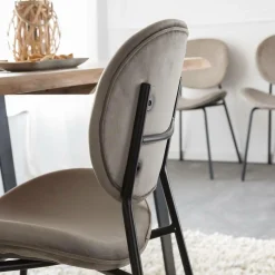 Made in Meubles Chaise en velours marron glacé Sohane (lot de 2)