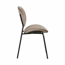 Made in Meubles Chaise en velours marron glacé Sohane (lot de 2)