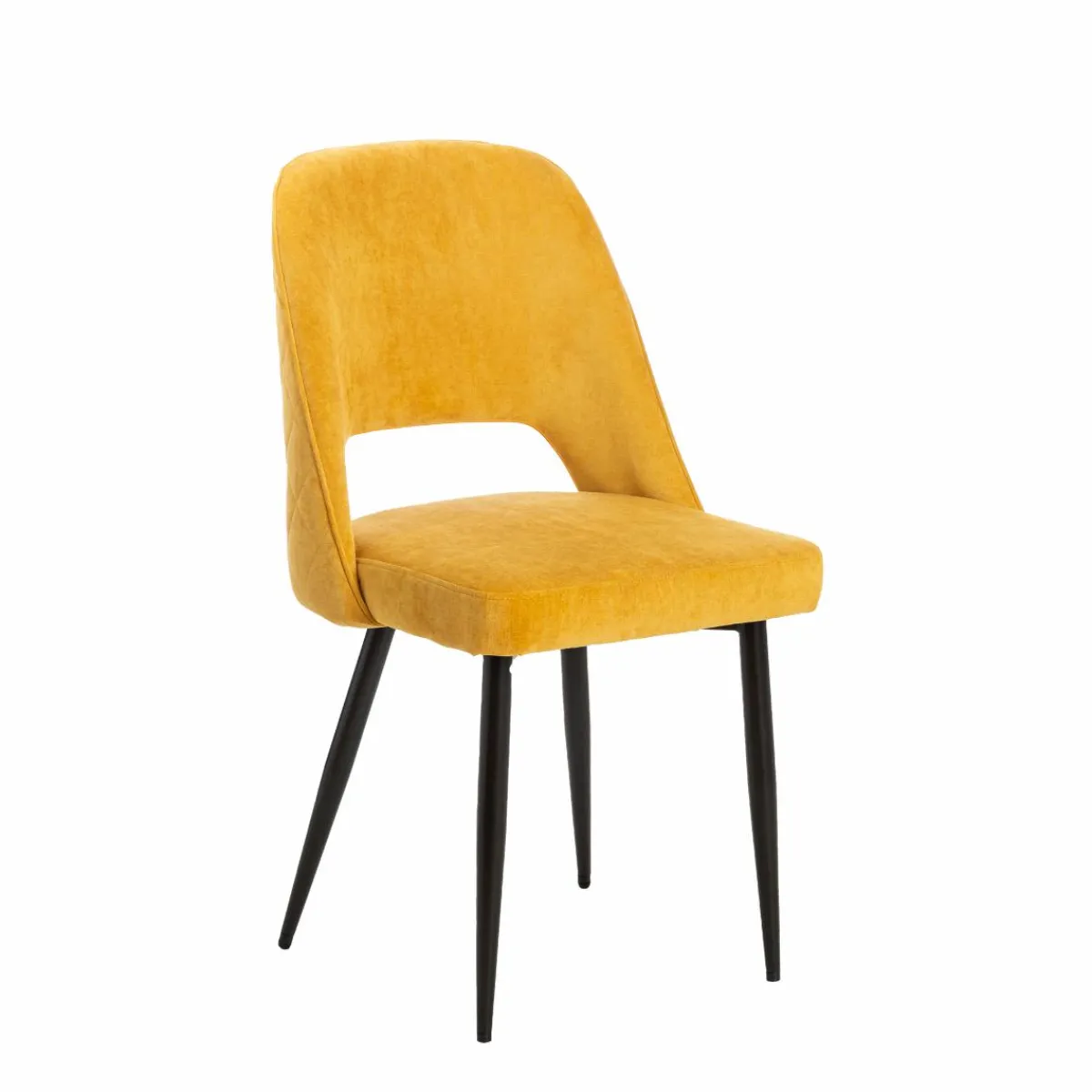 Made in Meubles Chaise en velours moutarde Rumba (lot de 2)